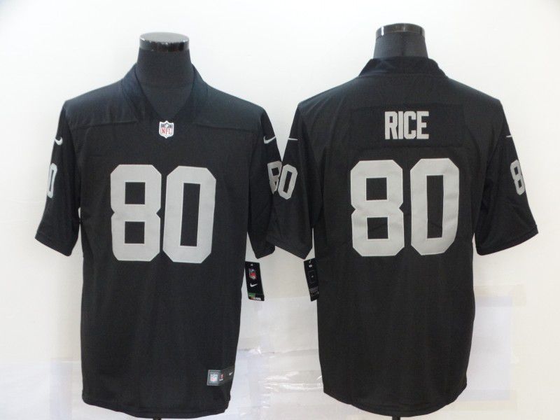 Men Oakland Raiders #80 Rice Black 2020 Vapor Untouchable Playe Nike NFL Jersey